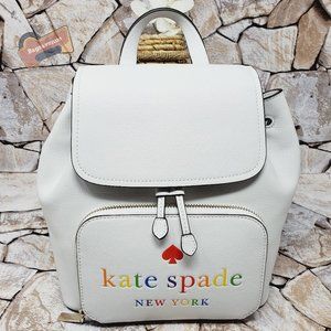 #bagsavenue fast ship New Pride Darcy Flap Rainbow Backpack leather kate spade